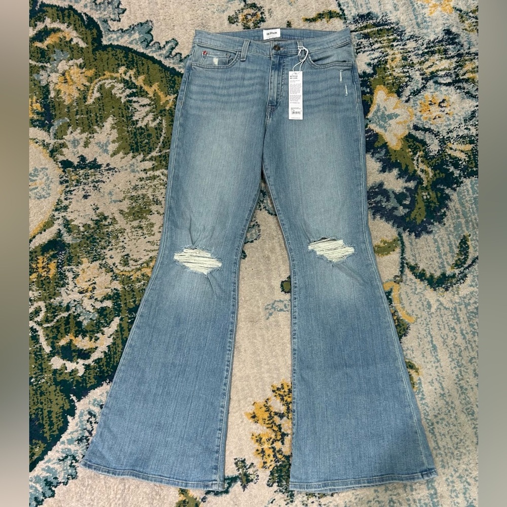NEW $215 Hudson size 29 Heidi high rise flare Nadia distressed jeans